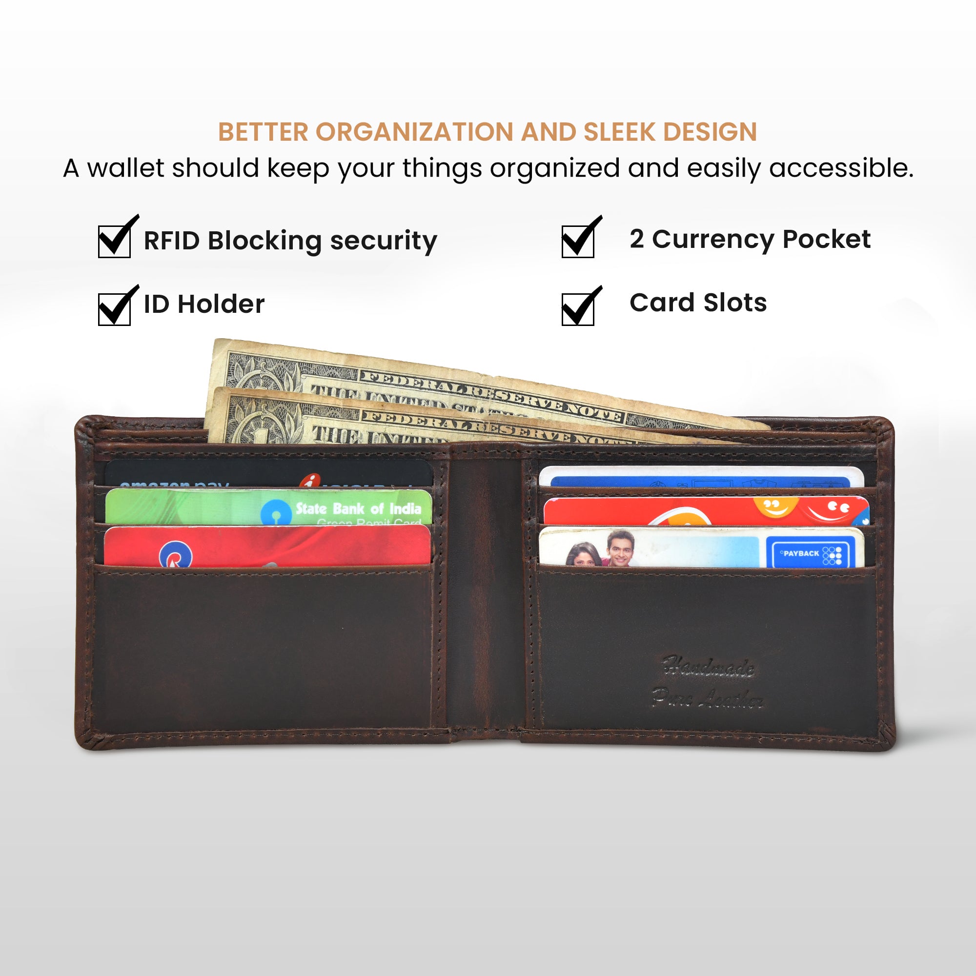 Timeless Leather Wallet | Handcrafted RFID-Blocking Bifold